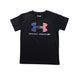 A Black Short Sleeve T Shirts from Under Armour in size 5T for boy. (Front View)