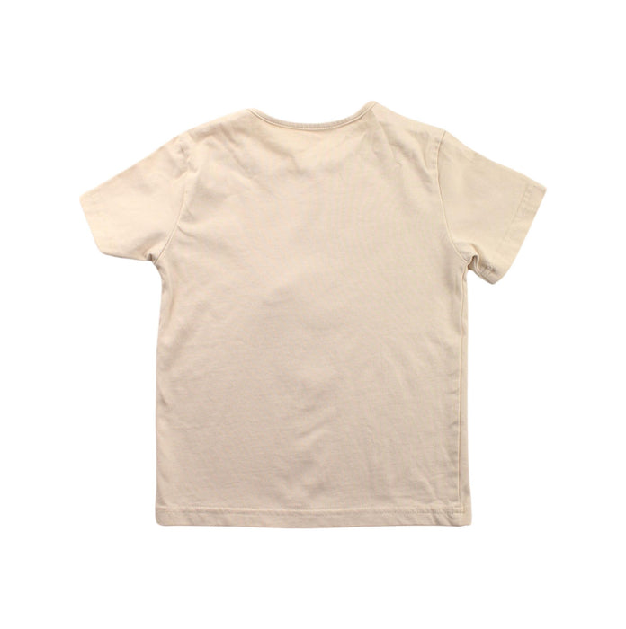 A Beige Short Sleeve T Shirts from Mimi Mono in size 4T for girl. (Back View)