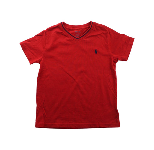 A Red Short Sleeve T Shirts from Polo Ralph Lauren in size 4T for boy. (Front View)