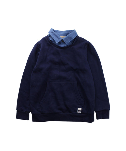 A Blue Buttoned Sweatshirts from Chickeeduck in size 5T for boy. (Front View)