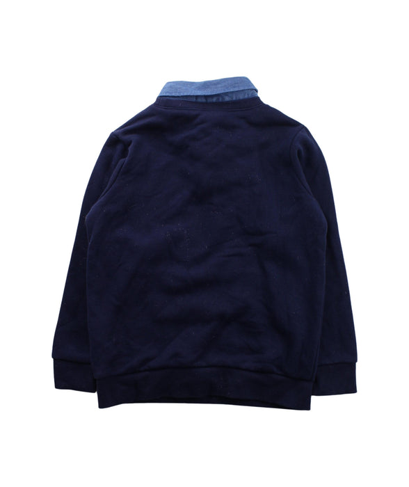 A Blue Buttoned Sweatshirts from Chickeeduck in size 5T for boy. (Back View)