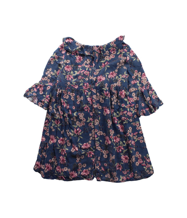 A Blue Long Sleeve Dresses from Lil' Lemons in size 6T for girl. (Back View)