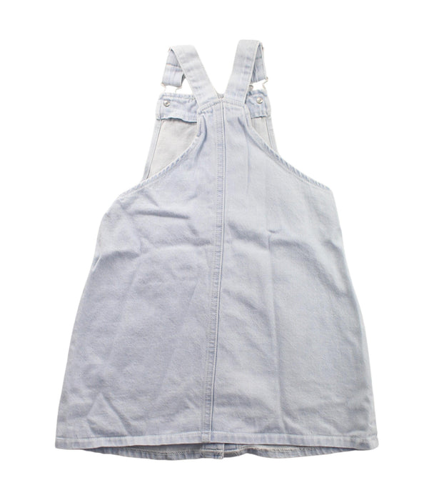 A White Overall Dresses from Seed in size 5T for girl. (Back View)