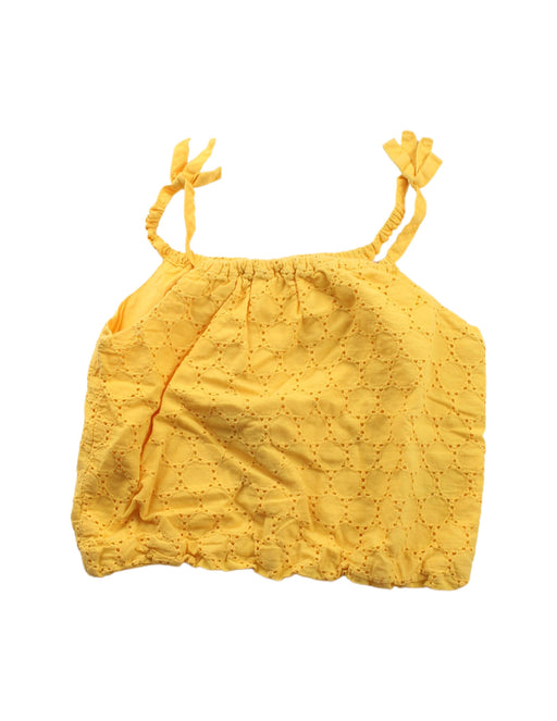 A Yellow Sleeveless Tops from Seed in size 6T for girl. (Front View)