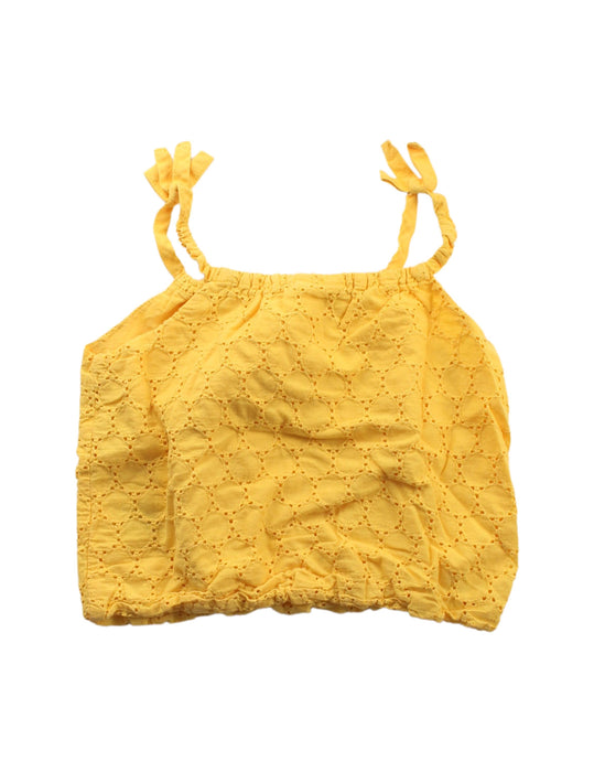 A Yellow Sleeveless Tops from Seed in size 6T for girl. (Back View)