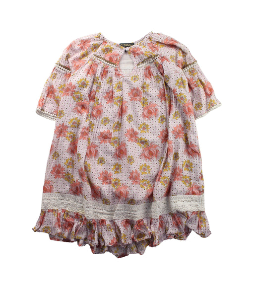 A White Short Sleeve Dresses from Velveteen in size 5T for girl. (Front View)