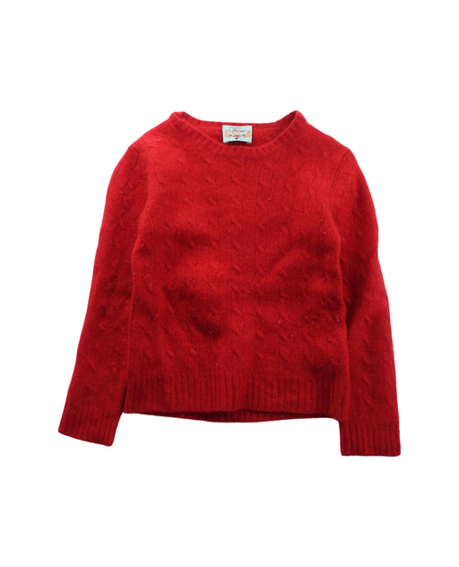 A Red Knit Sweaters from Feine Cashmere in size 6T for girl. (Front View)