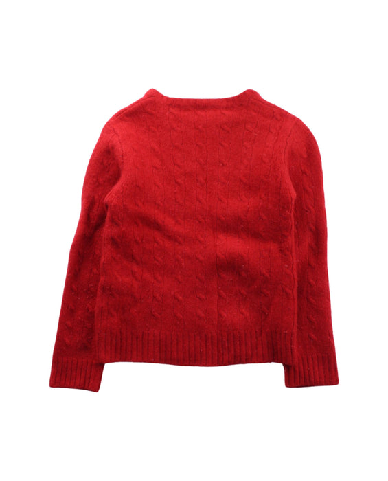 A Red Knit Sweaters from Feine Cashmere in size 6T for girl. (Back View)