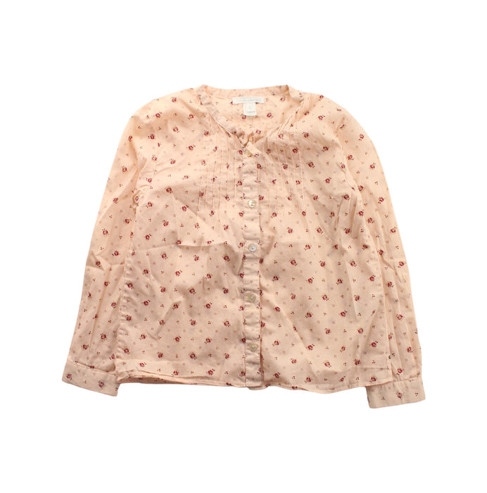 A Ivory Long Sleeve Shirts from Marie Chantal in size 6T for girl. (Front View)