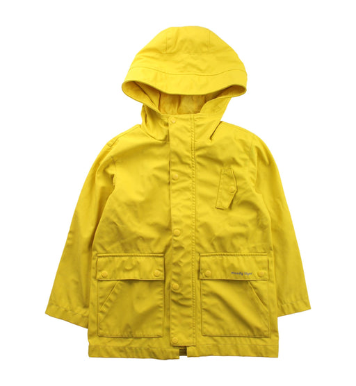 A Yellow Rain Jackets from Moody Tiger in size 4T for girl. (Front View)