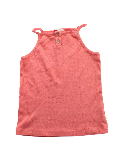 A Orange Sleeveless T Shirts from Les Enfantines in size 6T for girl. (Front View)