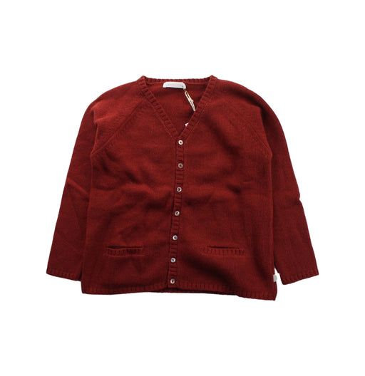 A Red Cardigans from Les Enfantines in size 6T for girl. (Front View)