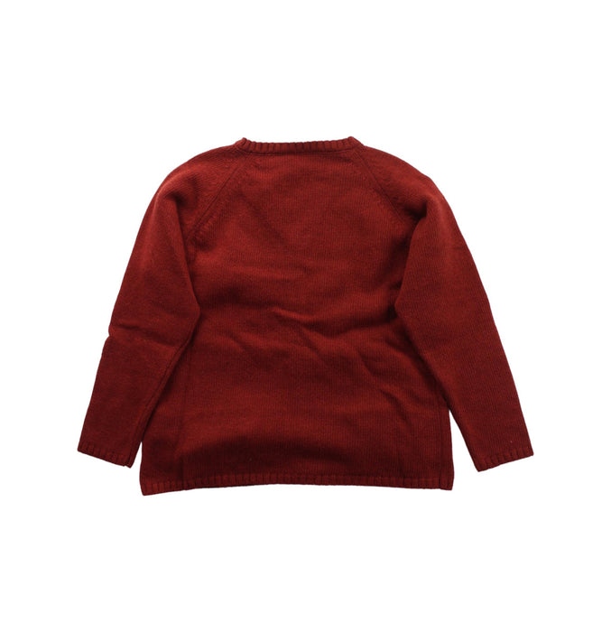 A Red Cardigans from Les Enfantines in size 6T for girl. (Back View)
