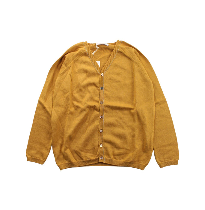 A Yellow Cardigans from Les Enfantines in size 6T for girl. (Front View)