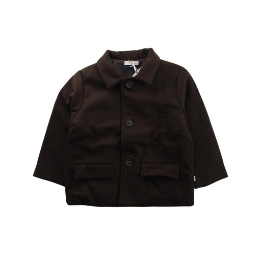 A Brown Coats from Les Enfantines in size 6T for boy. (Front View)