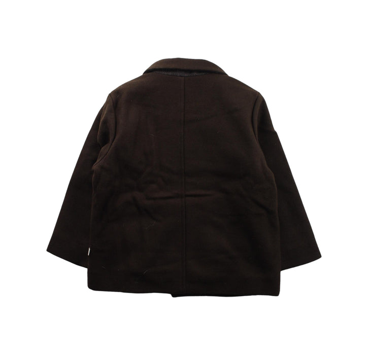 A Brown Coats from Les Enfantines in size 6T for boy. (Back View)