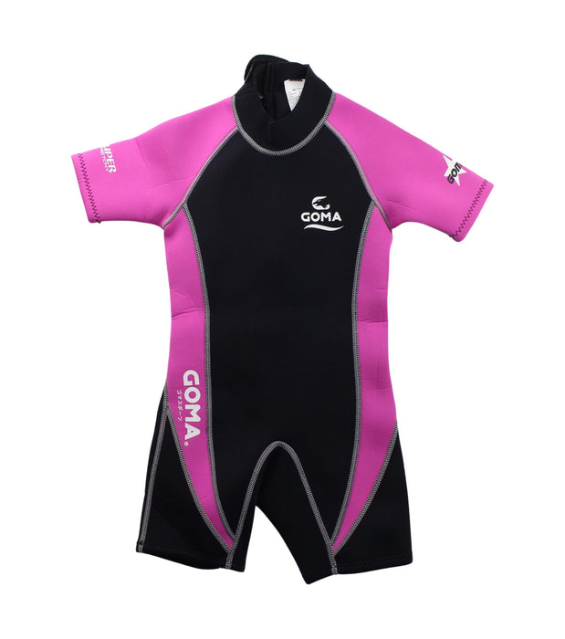 A Black Wetsuits from Goma in size 4T for girl. (Front View)