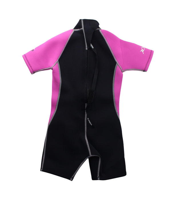 A Black Wetsuits from Goma in size 4T for girl. (Back View)