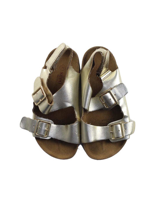 A Gold Sandals from Seed in size 6T for girl. (Back View)