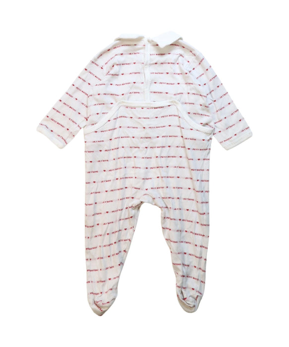 A Red Onesies from Petit Bateau in size 6-12M for neutral. (Back View)