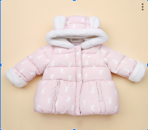A Pink Puffer/Quilted Coats & Outerwear from Happyland in size 6-12M for girl. (Front View)