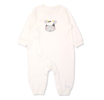 A Beige Long Sleeve Rompers from Organic Mom in size 6-12M for neutral. (Front View)