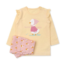 A Yellow Leggings Sets from Organic Mom in size 6-12M for girl. (Front View)