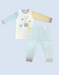 A White Pyjama Sets from Organic Mom in size 12-18M for boy. (Front View)