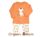 A Orange Pyjama Sets from Organic Mom in size 6-12M for girl. (Front View)