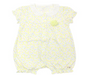 A Yellow Short Sleeve Rompers from Organic Mom in size 6-12M for girl. (Front View)