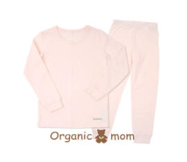 A Pink Pyjama Sets from Organic Mom in size 6T for girl. (Front View)