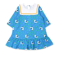 A Blue Long Sleeve Dresses from Organic Mom in size 18-24M for girl. (Front View)