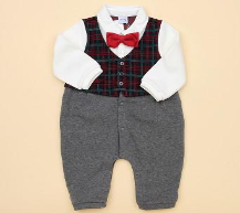 A Red Long Sleeve Jumpsuits from Happyland in size 6-12M for boy. (Front View)