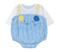 A Blue Long Sleeve Bodysuits from Organic Mom in size 6-12M for boy. (Front View)