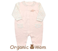 A Pink Long Sleeve Jumpsuits from Organic Mom in size 6-12M for girl. (Front View)