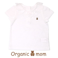 A White Short Sleeve Tops from Organic Mom in size 4T for girl. (Front View)