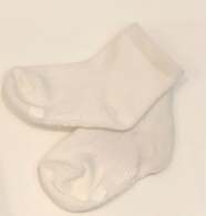 A White Socks from Organic Mom in size 0-3M for neutral. (Front View)