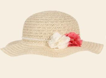 A White Sun Hats from Happyland in size O/S for girl. (Front View)