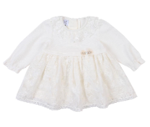 A White Long Sleeve Dresses from Happyland in size 12-18M for girl. (Front View)