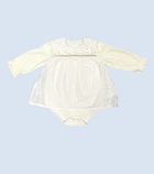 A Ivory Long Sleeve Bodysuits from Organic Mom in size 6-12M for girl. (Front View)