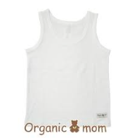 A White Sleeveless T Shirts from Organic Mom in size 2T for neutral. (Front View)