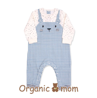 A Blue Long Sleeve Jumpsuits from Organic Mom in size 12-18M for boy. (Front View)