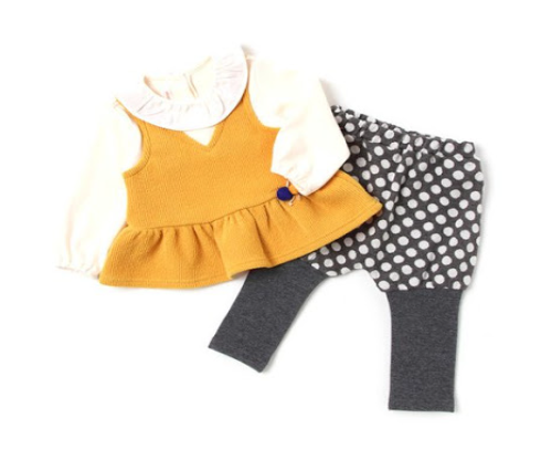 A Yellow Pants Sets from Happyland in size 18-24M for girl. (Front View)