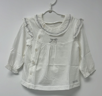A White Separates from Organic Mom in size 3-6M for girl. (Front View)