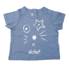 A Blue Short Sleeve T Shirts from Organic Mom in size 6-12M for neutral. (Front View)