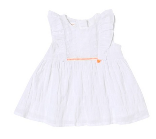 A White Sleeveless Dresses from Happyland in size 3T for girl. (Front View)