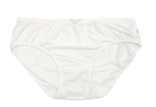A White Underwear from Organic Mom in size 10Y for girl. (Front View)