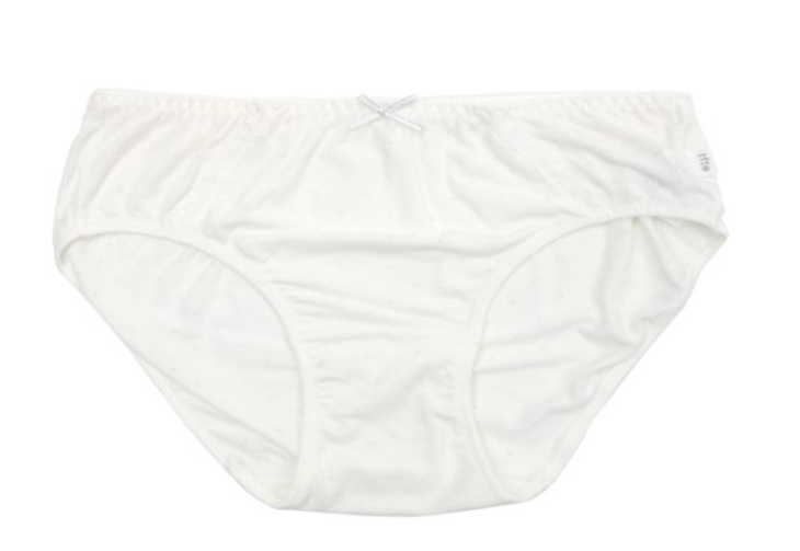 A White Underwear from Organic Mom in size 10Y for girl. (Front View)