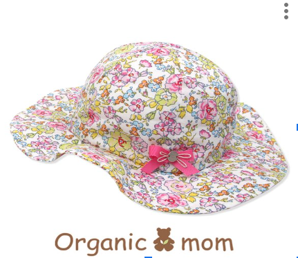 A Pink Sun Hats from Organic Mom in size 18-24M for girl. (Front View)