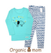 A Blue Pyjama Sets from Organic Mom in size 11Y for neutral. (Front View)